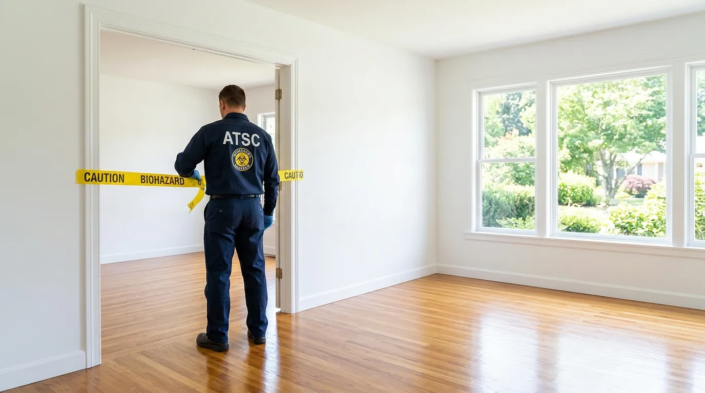 Certified biohazard cleanup crew performing Decomposition Cleanup in Pleasanton